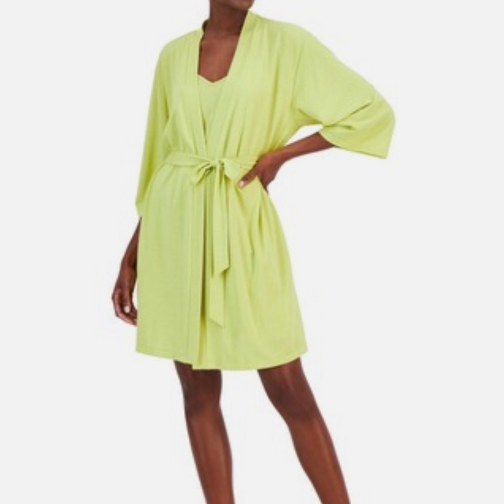 INC International Concepts Macys - Women's 2pc Lime Robe and Chemise Set